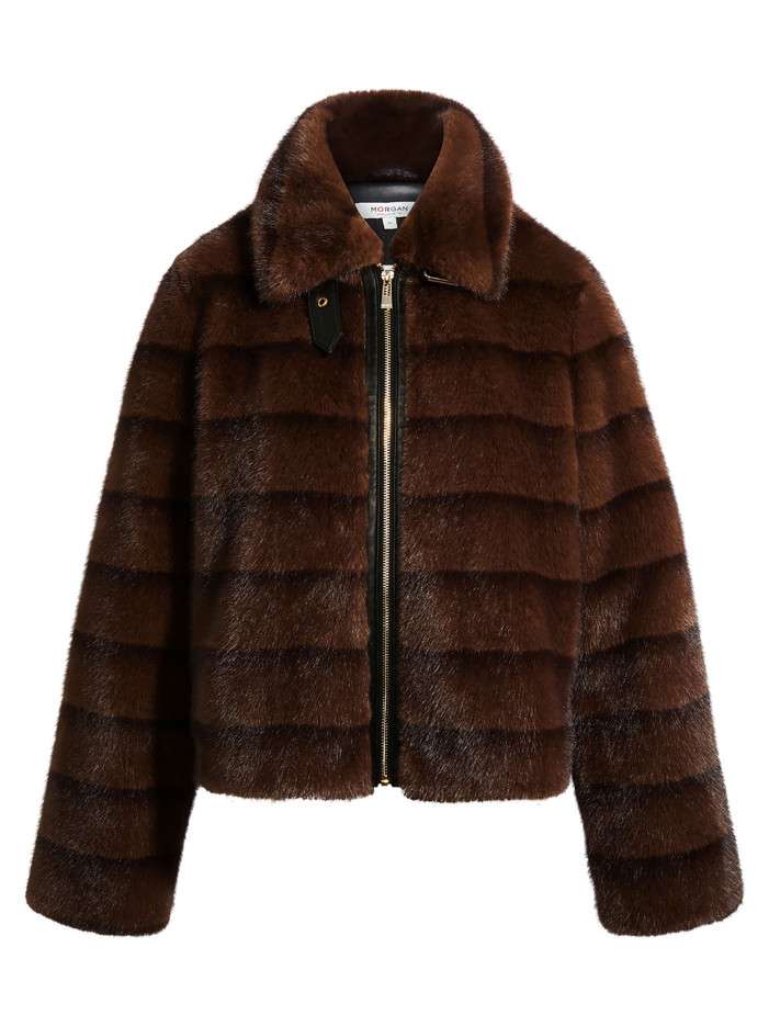 Blouson marron pourvu d'une...