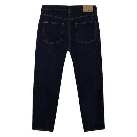 Jean en coton bleu denim muni d'une coupe large avec 5 poches - Image 2
