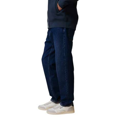 Jean en coton bleu denim muni d'une coupe large avec 5 poches - Image 4