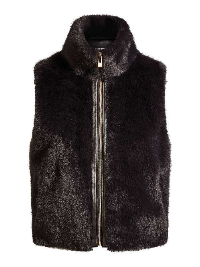 Blouson noir sans manche à...