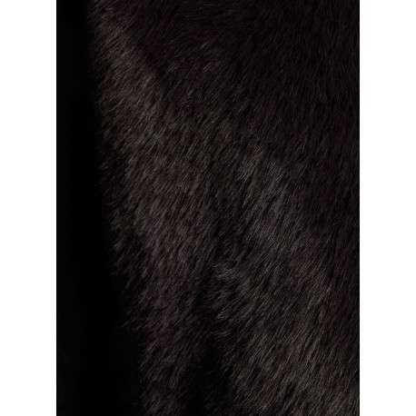 Blouson noir sans manche à coupe droite pourvu d'un col montant - Image 2
