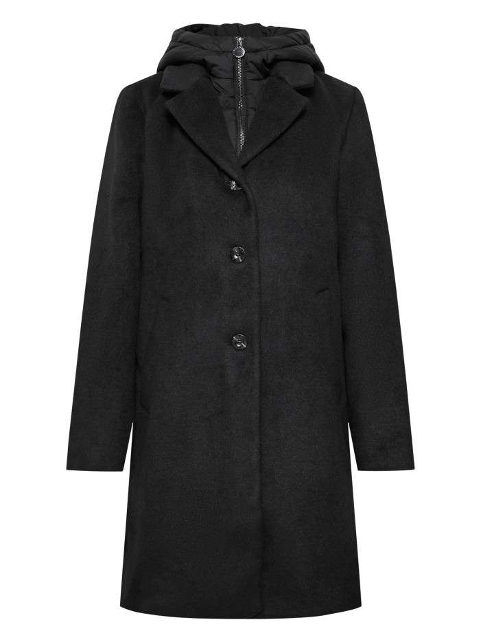 Manteau noir à coupe droite...