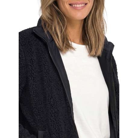 Veste indigo à coupe droite pourvue d'un col montant et de manches longues - Image 5