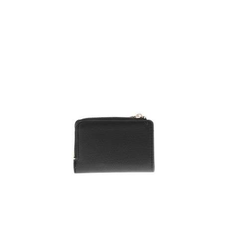 Porte-cartes noir uni muni d'une fermeture à zip et d'un revêtement en grain - Image 2