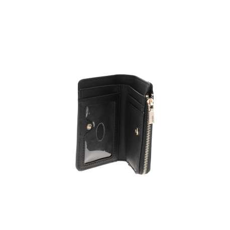 Porte-cartes noir uni muni d'une fermeture à zip et d'un revêtement en grain - Image 3