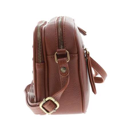 Sac à bandoulière bi-matière pourvu de 2 compartiments zippés - Image 2