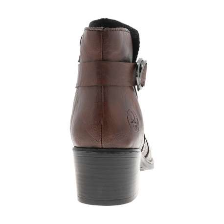 Boots marron à talon décroché haut ornées d'une boucle décorative sur la tige - Image 4