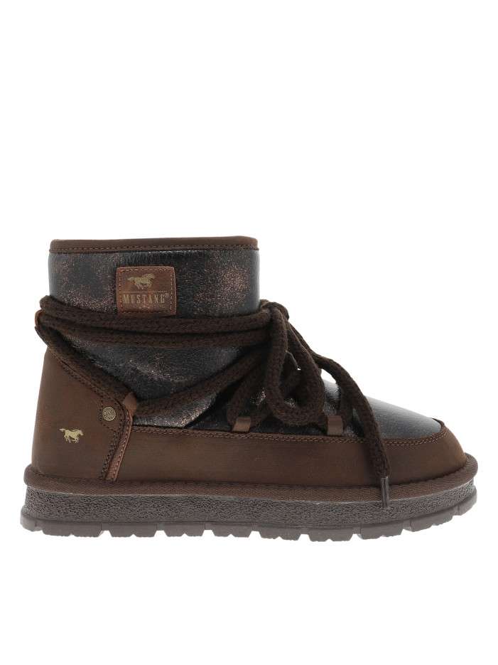 Bottines marron brillantes...
