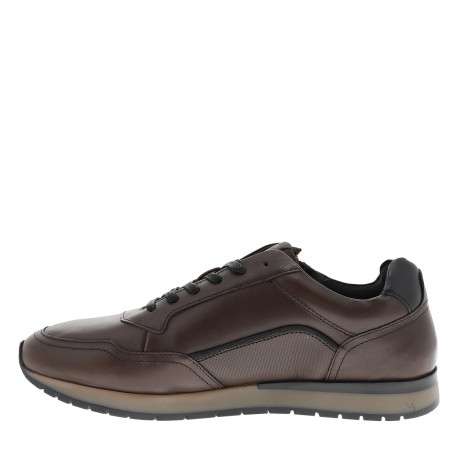 Baskets running Assure en cuir noisette munies d'un talon plat à lacets et zip - Image 3