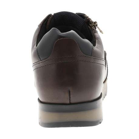 Baskets running Assure en cuir noisette munies d'un talon plat à lacets et zip - Image 4