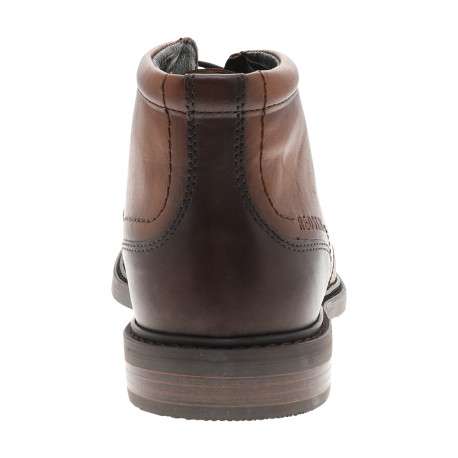 Bottines Fisher en cuir cognac pourvues d'un talon décroché bas et des lacets - Image 4