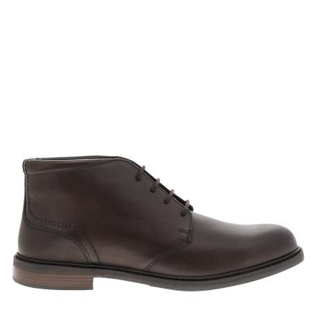 Bottines Fisher 2 en cuir chocolat munies d'un talon décroché bas et à lacets