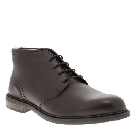 Bottines Fisher 2 en cuir chocolat munies d'un talon décroché bas et à lacets - Image 2