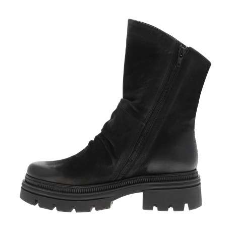 Bottines en cuir noires à talon décroché bas pourvues d'une fermeture zippée - Image 3