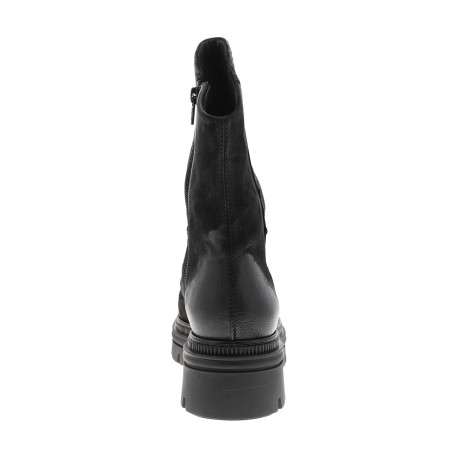 Bottines en cuir noires à talon décroché bas pourvues d'une fermeture zippée - Image 4