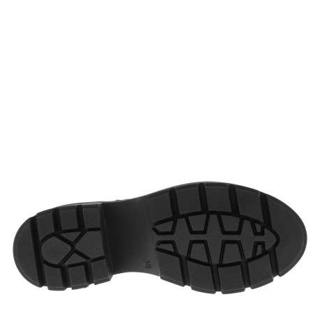 Bottines en cuir noires à talon décroché bas pourvues d'une fermeture zippée - Image 6