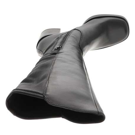 Bottes en cuir noires à talon décroché haut pourvues d'une fermeture zippée - Image 5
