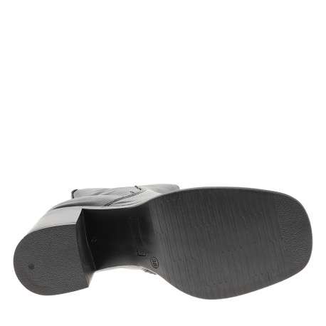 Bottines en cuir noires à talon décroché moyen pourvues d'une fermeture zippée - Image 6