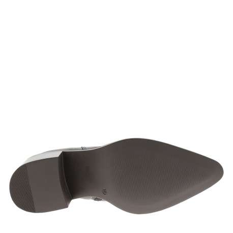 Bottines en cuir marron à talon décroché moyen pourvues d'une fermeture zippée - Image 6