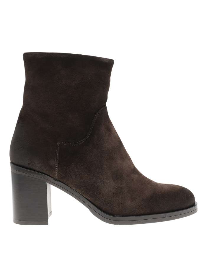 Bottines en cuir marron à...