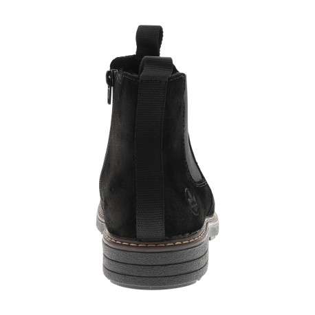 Boots en cuir noir munies d'un zip et d'un soufflet élastiqué - Image 4