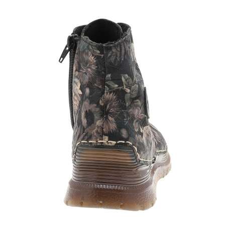 Bottines à revêtement fleuri multicolore dotées de lacets et d'un zip latéral - Image 4