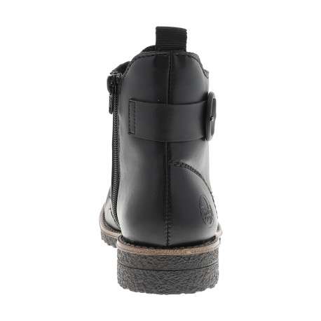 Bottines noires à talon décroché bas munies de lacets et d'un zip latéral - Image 4