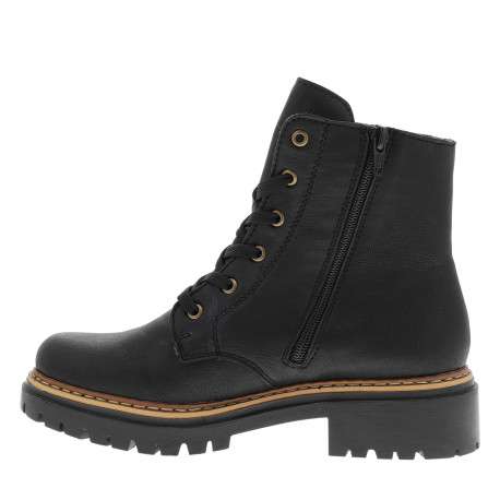 Bottines noires à talon décroché bas ornées d'un empiècement léopard - Image 3