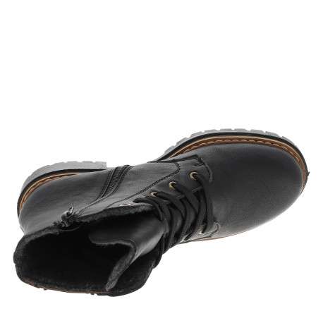 Bottines noires à talon décroché bas ornées d'un empiècement léopard - Image 5