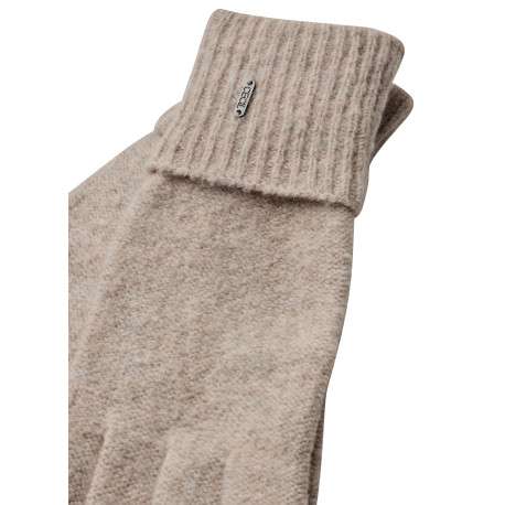 Gants beige pourvu d'un large revers aux poignets et d'un toucher duveteux - Image 2