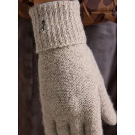 Gants beige pourvu d'un large revers aux poignets et d'un toucher duveteux - Image 3