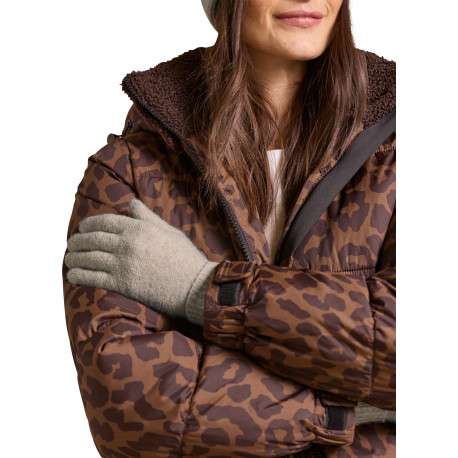 Gants beige pourvu d'un large revers aux poignets et d'un toucher duveteux - Image 4