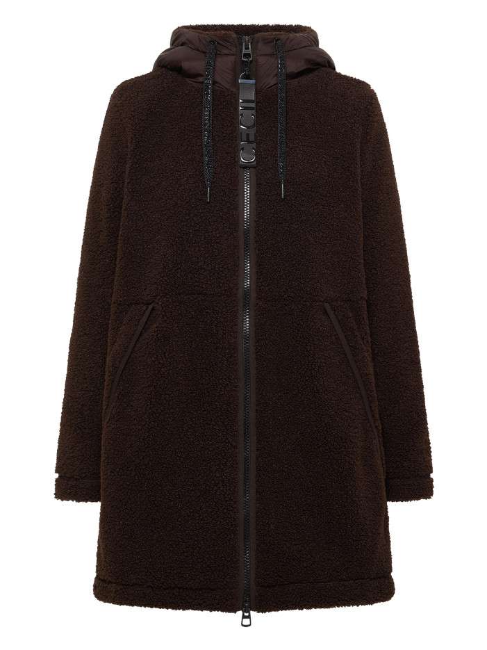 Manteau brun à coupe droite...