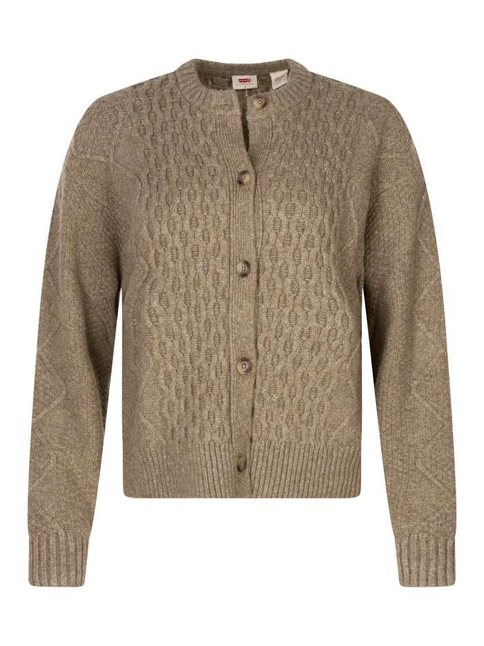 Gilet à col rond taupe doté...