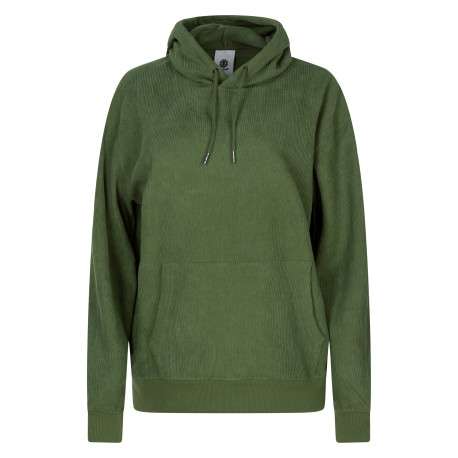 Sweat vert à coupe droite pourvu d'un col à capuche et de manches longues