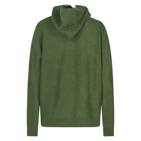 Sweat vert à coupe droite pourvu d'un col à capuche et de manches longues - Image 2