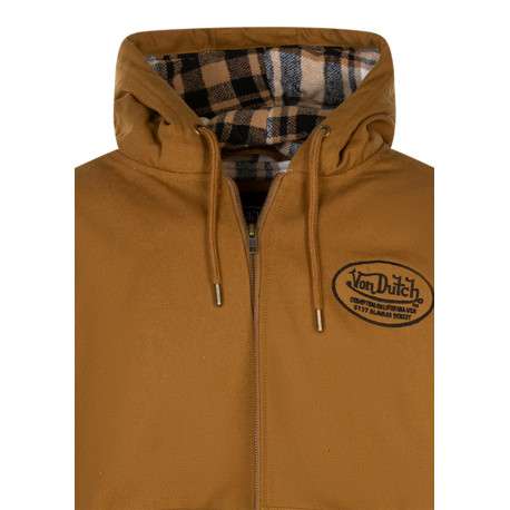 Blouson en coton camel pourvu de 2 poches plaquées à l'avant - Image 3