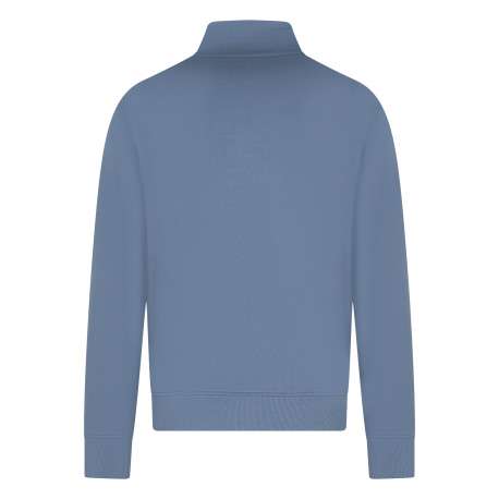 Sweat en coton bleu pourvu d'une coupe droite et d'un col camionneur - Image 2