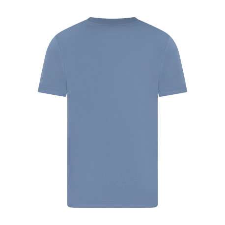 T-shirt en coton bleu pourvu d'une coupe droite et d'un col rond - Image 2