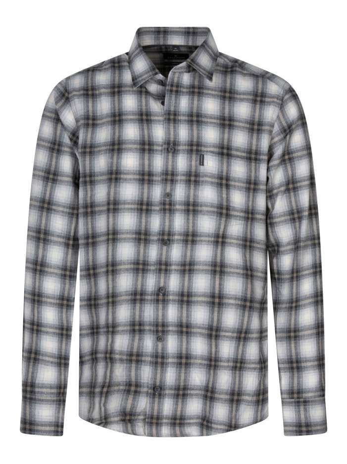 Chemise en coton gris et...