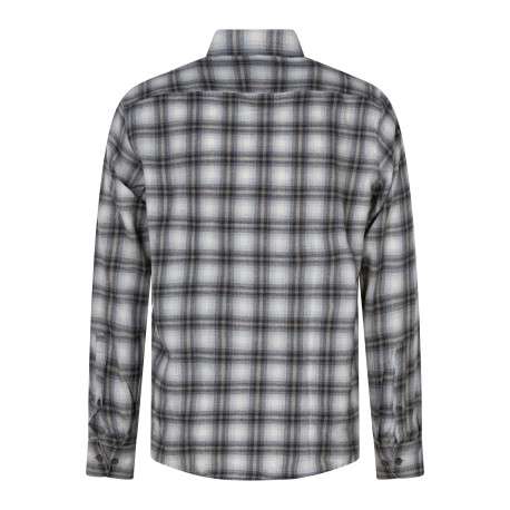 Chemise en coton gris et écru à carreaux pourvue d'une coupe droite - Image 2