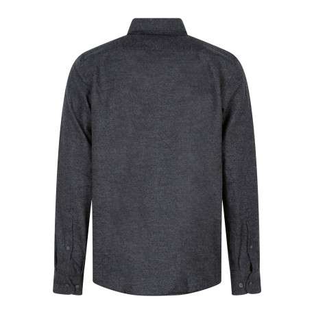 Chemise en flanelle de coton anthracite pourvue d'une coupe droite - Image 2