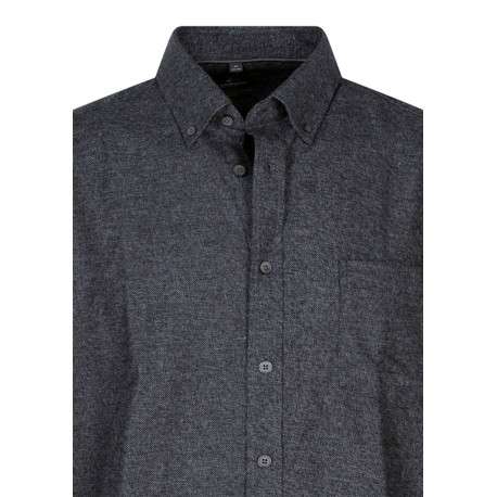 Chemise en flanelle de coton anthracite pourvue d'une coupe droite - Image 3