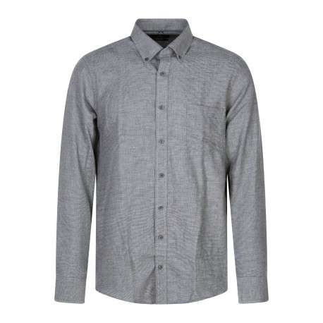 Chemise en coton gris clair à motifs géométriques dotée d'une coupe droite