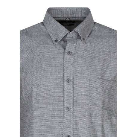 Chemise en coton gris clair à motifs géométriques dotée d'une coupe droite - Image 3