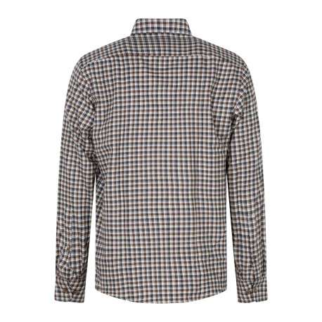 Chemise en coton marron à carreaux pourvue d'une coupe droite - Image 2
