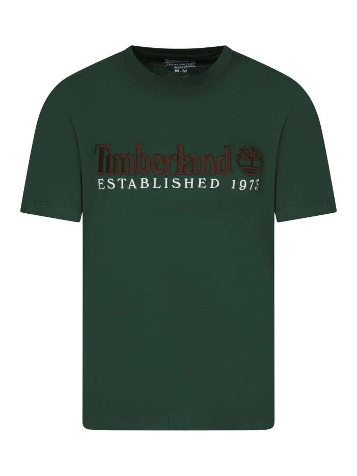 T-shirt en coton vert uni...