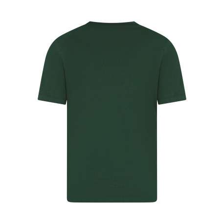 T-shirt en coton vert uni avec une coupe droite et des manches courtes - Image 2