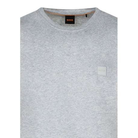 T-shirt en coton gris pourvu d'une coupe droite et d'un col rond - Image 3