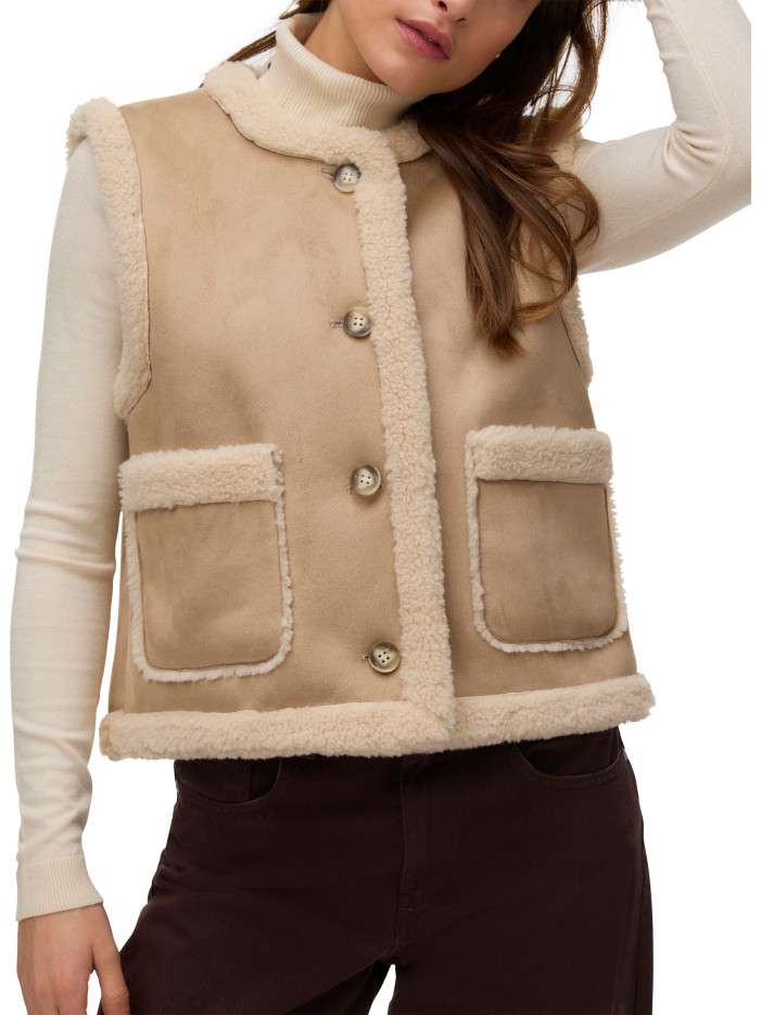 Gilet beige sans manches...